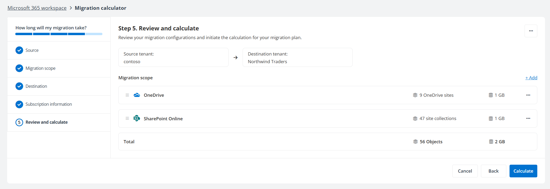 Configure Migration Esimates step 5